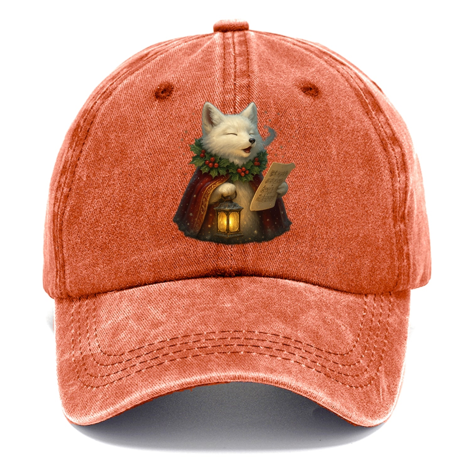 Snowbound Arctic Fox Caroler  - Classic Cap - Terracotta Clay(Orange)