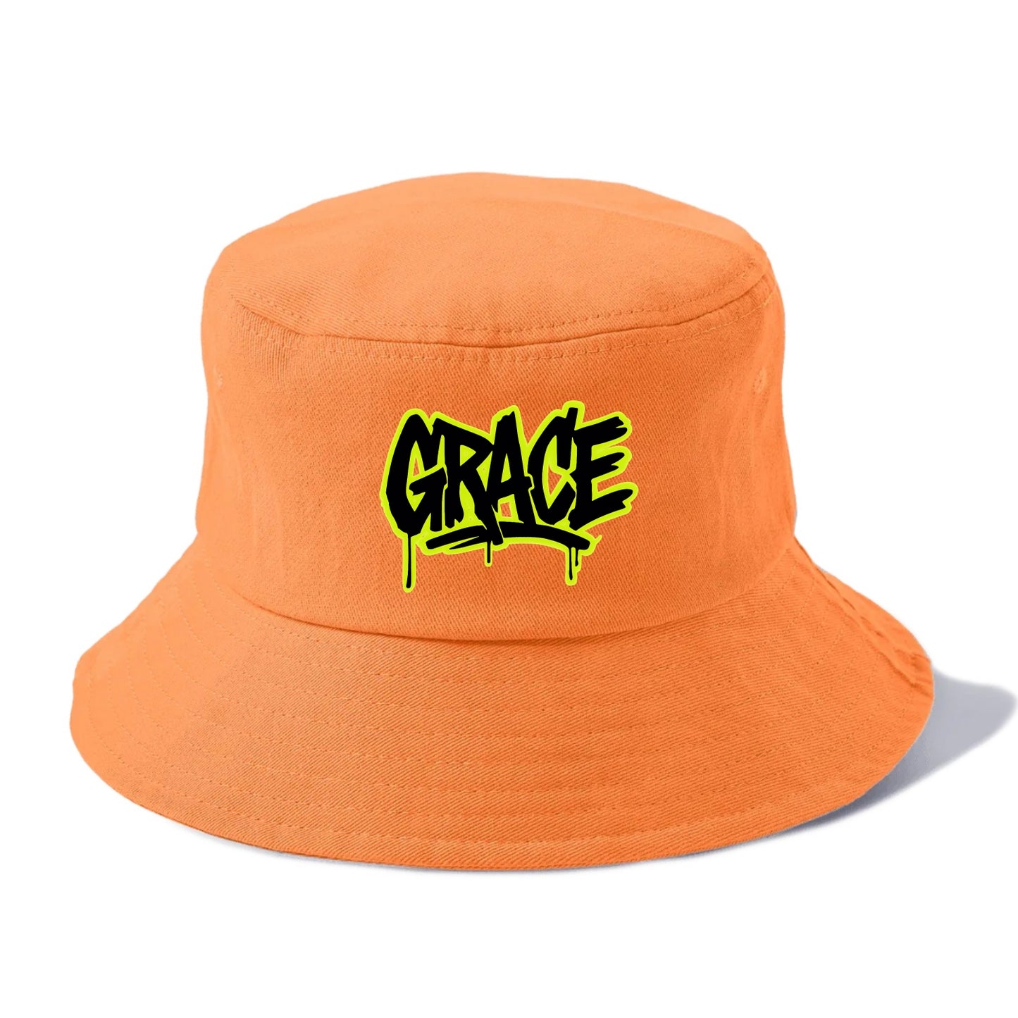 Bold typography design - "GRACE" - elegance under pressure, divine favor - Bucket Hat - Terracotta Clay(Orange)