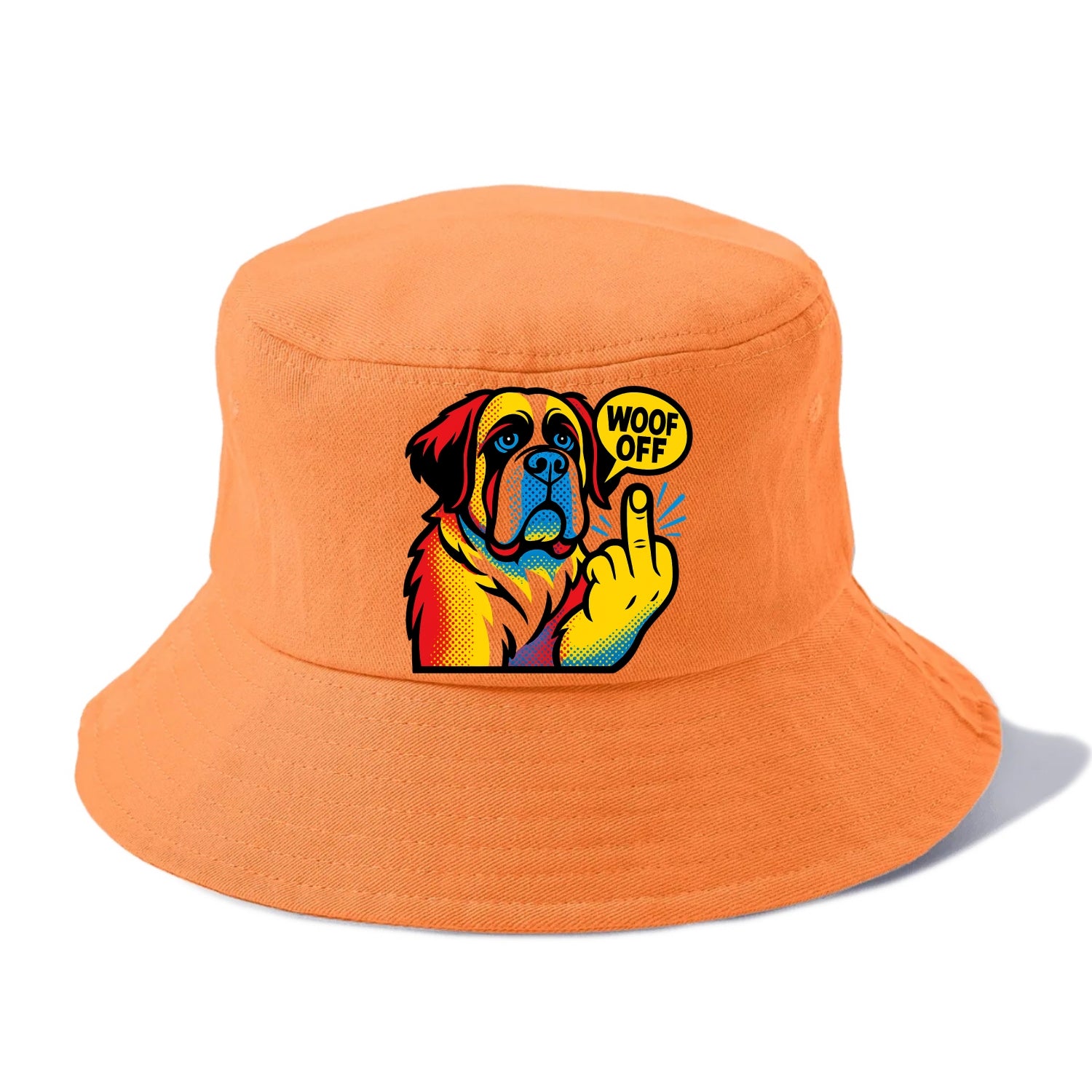 Saint Bernard with gentle giant face and droopy jowls, huge paw raised - Bucket Hat - Terracotta Clay(Orange)