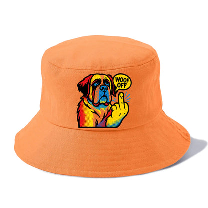 Saint Bernard with gentle giant face and droopy jowls, huge paw raised - Bucket Hat - Terracotta Clay(Orange)