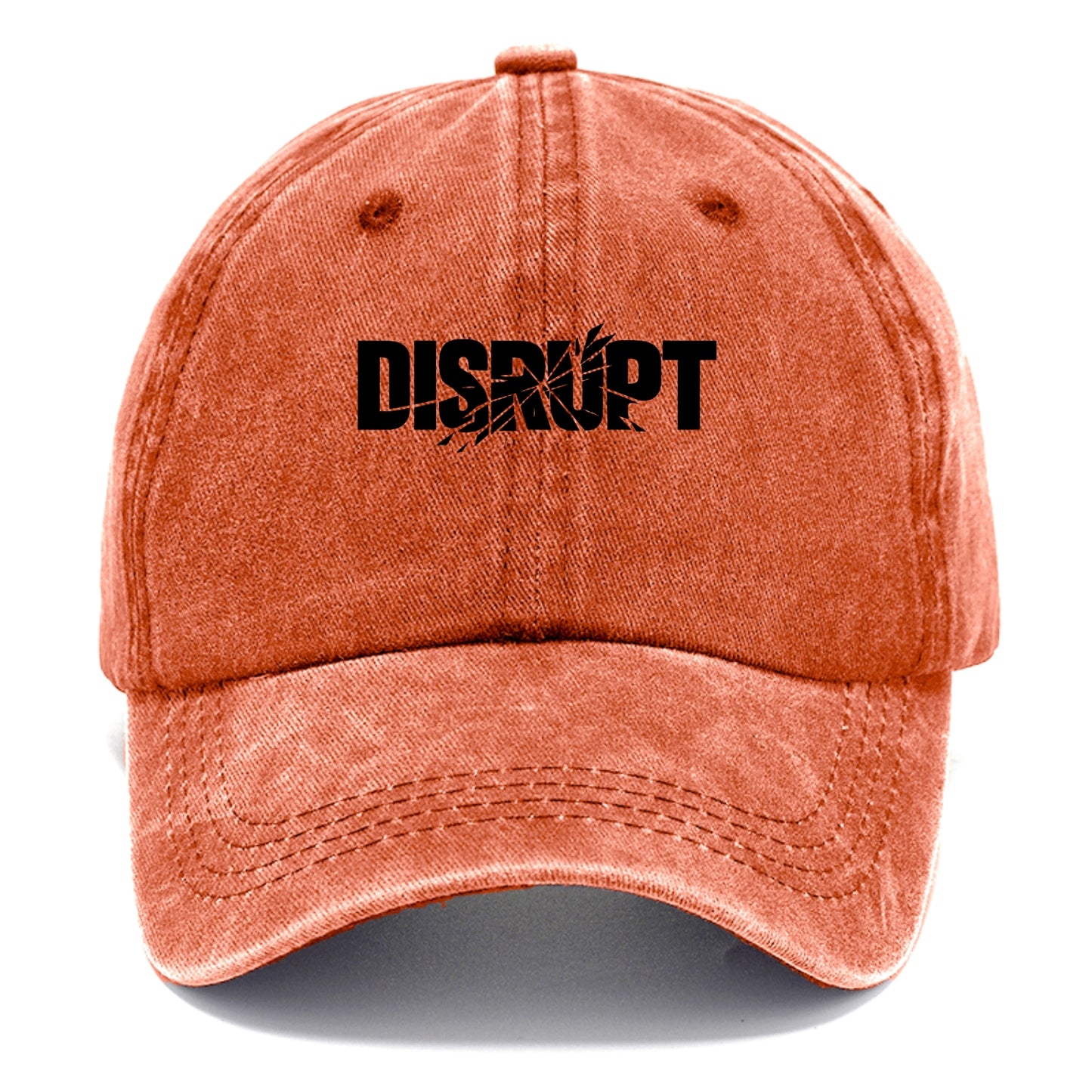 Bold typography design - "DISRUPT" - breaking patterns, changing game - Classic Cap - Terracotta Clay(Orange)