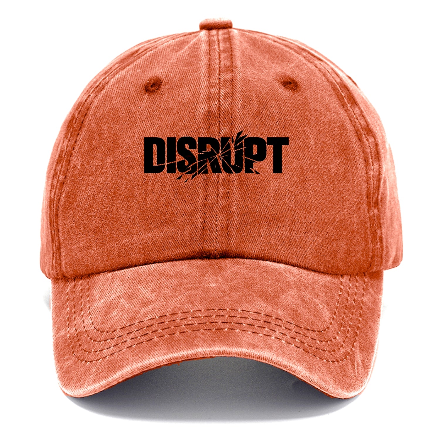 Bold typography design - "DISRUPT" - breaking patterns, changing game - Classic Cap - Terracotta Clay(Orange)