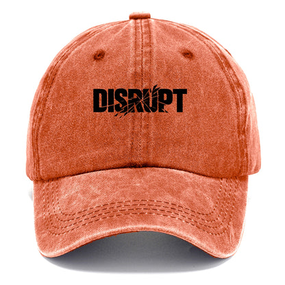 Bold typography design - "DISRUPT" - breaking patterns, changing game - Classic Cap - Terracotta Clay(Orange)