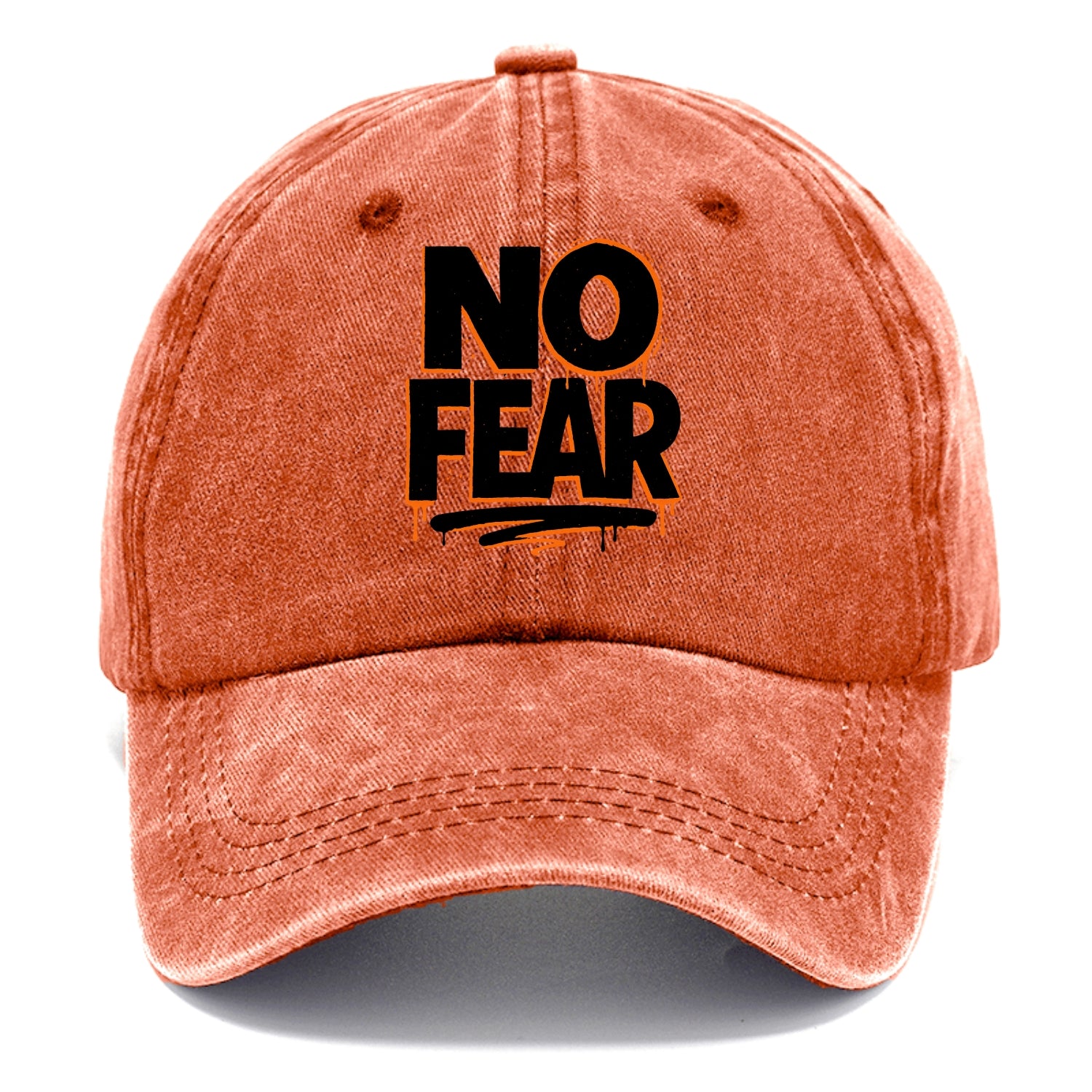 Bold typography design - "NO FEAR" - courage, bravery - Classic Cap - Terracotta Clay(Orange)