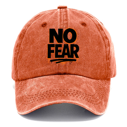 Bold typography design - "NO FEAR" - courage, bravery - Classic Cap - Terracotta Clay(Orange)