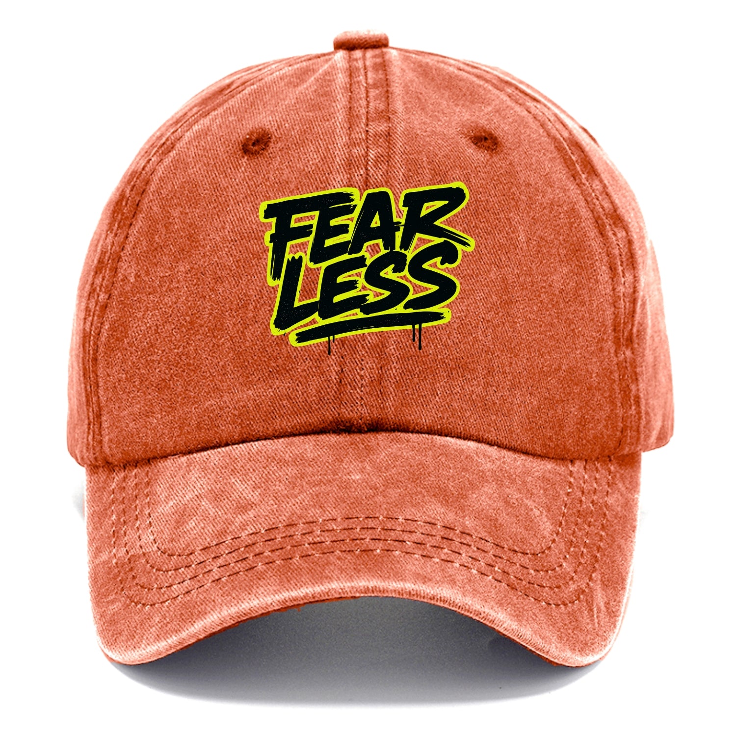 Bold typography design - "FEARLESS" - courage, bravery, facing challenges head on - Classic Cap - Terracotta Clay(Orange)