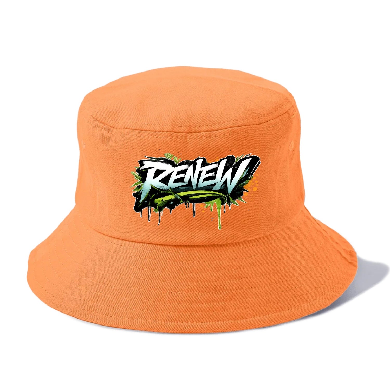 Bold typography design - "RENEW" - starting fresh, regenerating - Bucket Hat - Terracotta Clay(Orange)