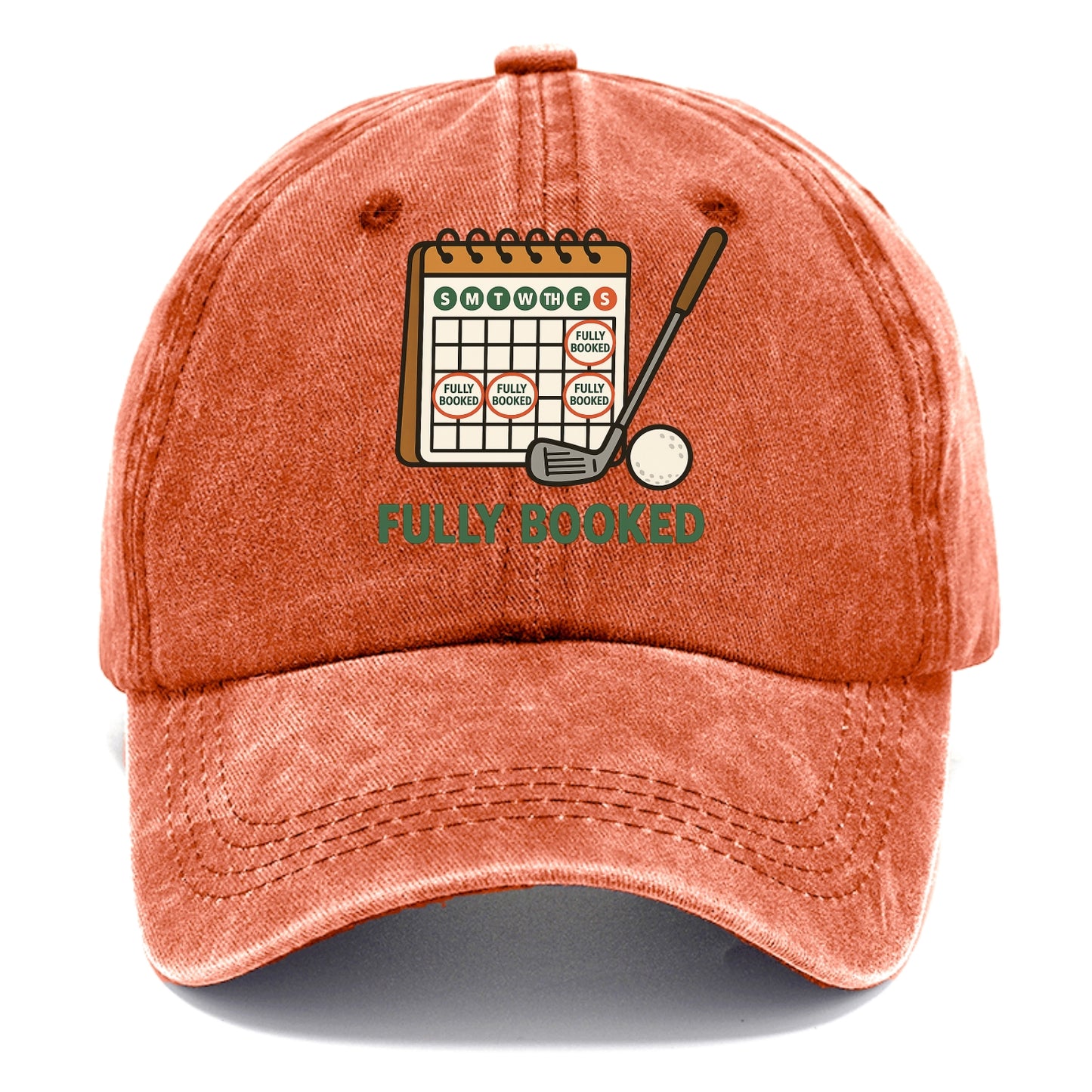 Calendar with every weekend marked for golf - "Fully Booked" - golf obsession - Classic Cap - Terracotta Clay(Orange)