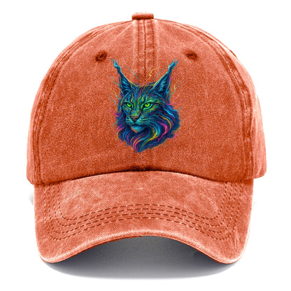 Wild lynx with ear tufts transforming into liquid mercury flows, silver and gold - Classic Cap - Terracotta Clay(Orange)