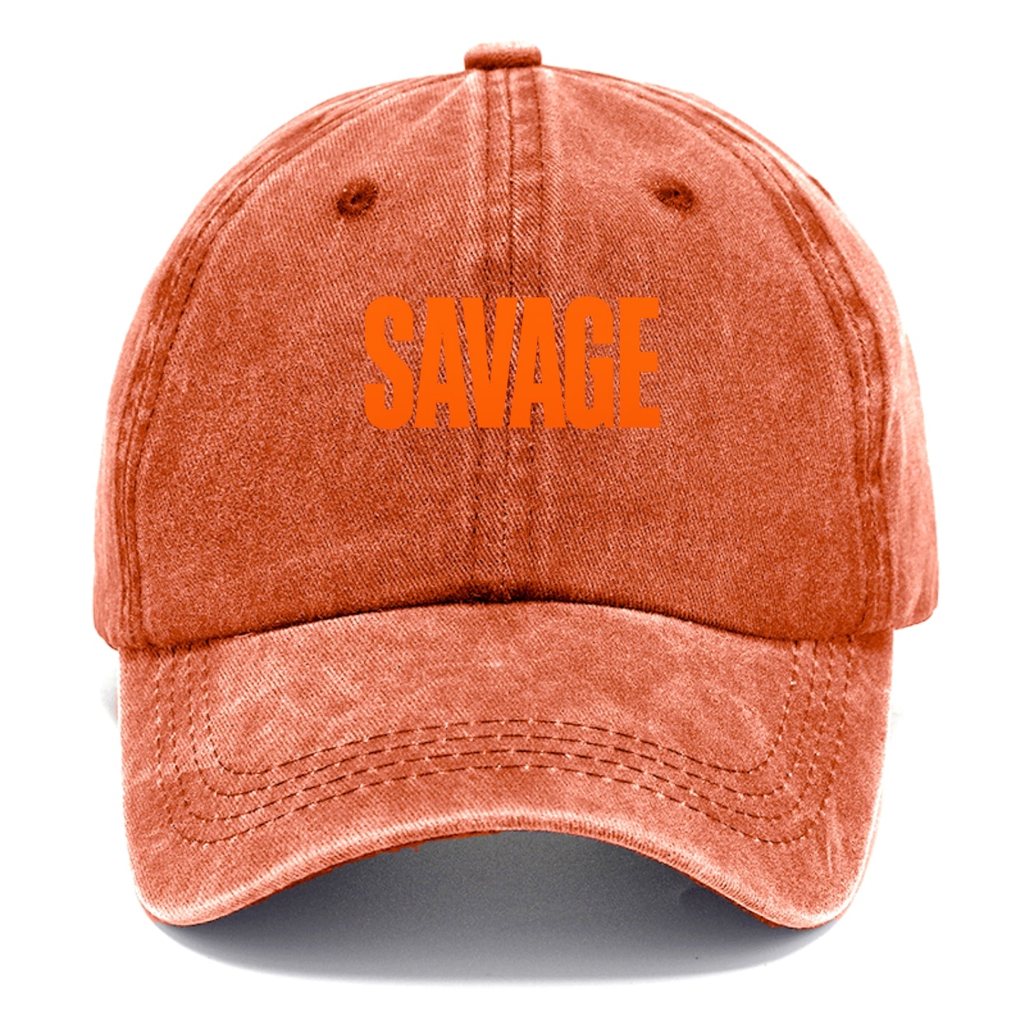 Bold typography design - "SAVAGE" - fierce attitude, taking no prisoners - Classic Cap - Terracotta Clay(Orange)
