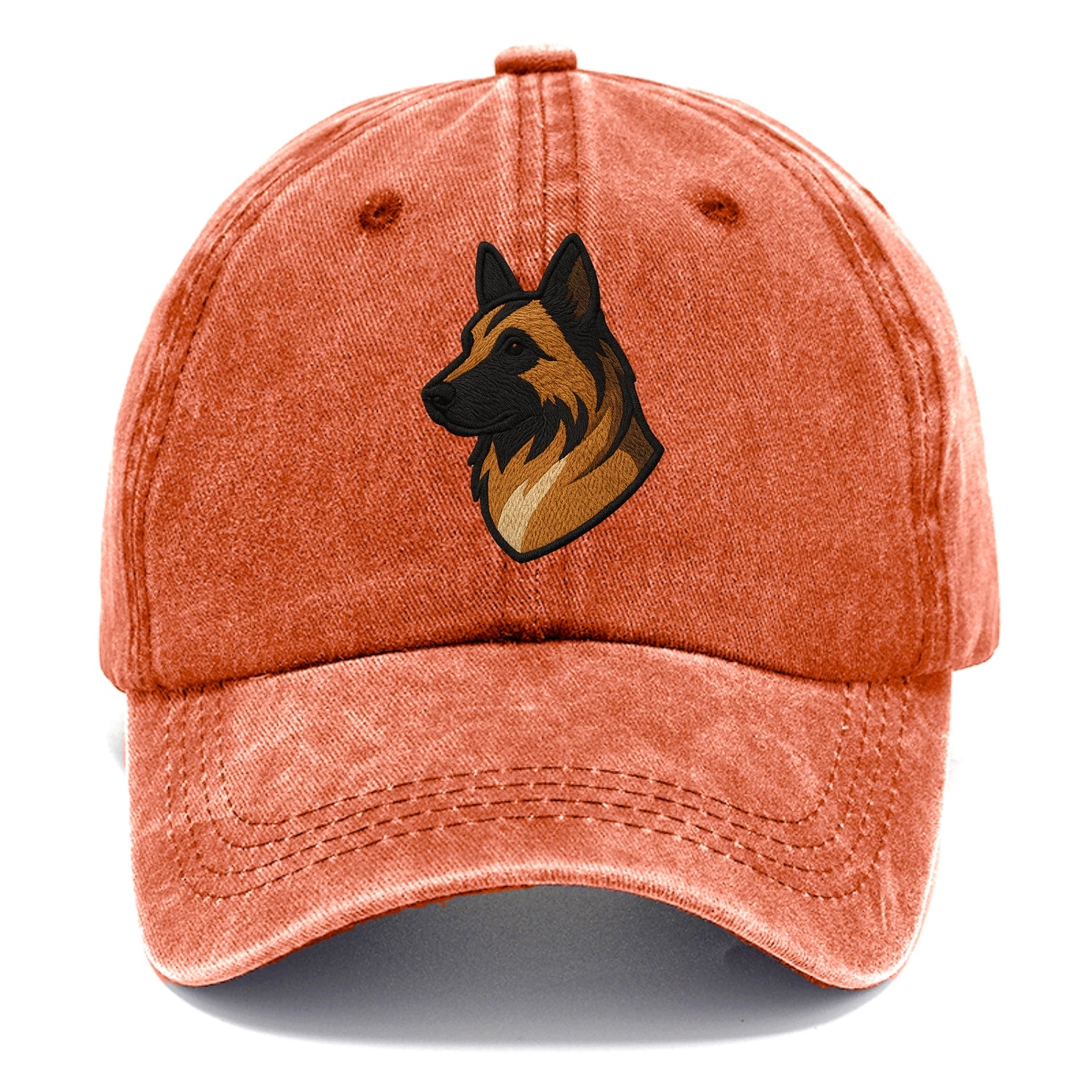Belgian Tervuren - Fawn with black overlay embroidered design - Classic Cap - Terracotta Clay(Orange)