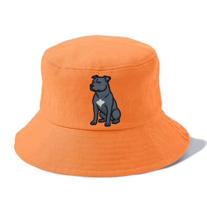 American Staffordshire Terrier - Blue embroidered design - Bucket Hat - Terracotta Clay(Orange)