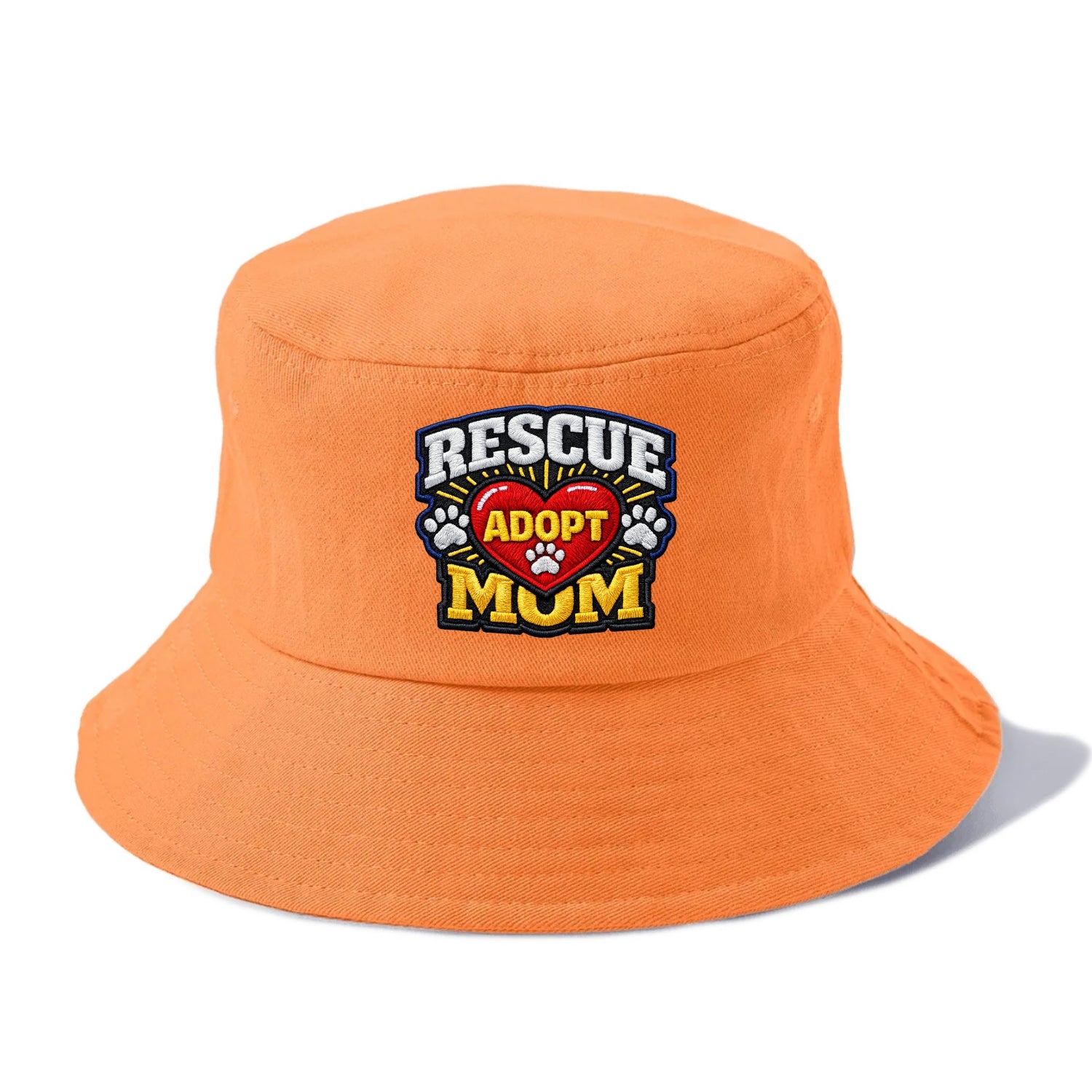RESCUE MOM - heart with ADOPT text in red , shelter advocate - Bucket Hat - Terracotta Clay(Orange)