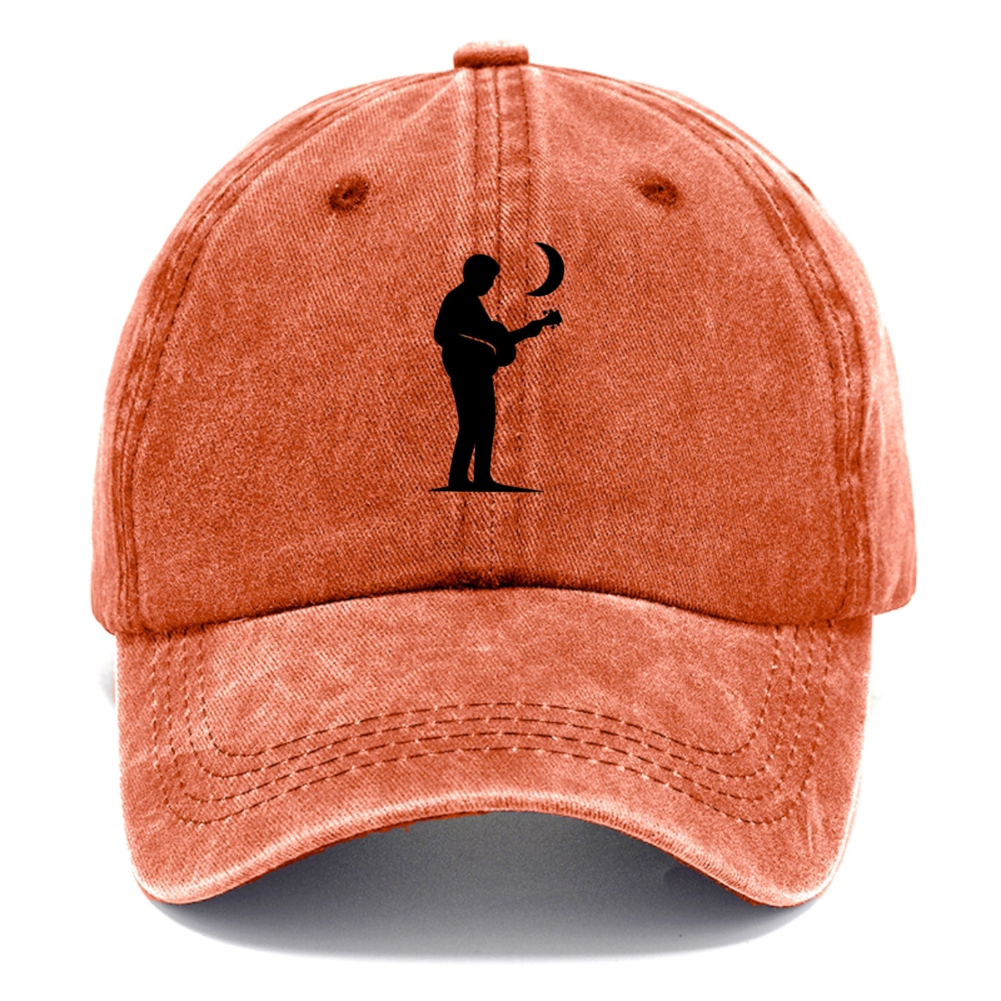Guitarist playing acoustic under moonlight - Classic Cap - Terracotta Clay(Orange)
