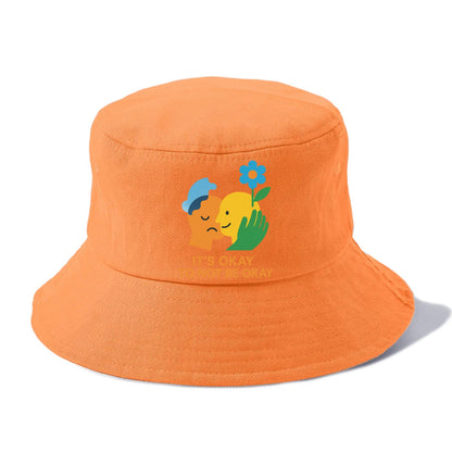 Mental health stigma fading as support grows - "It's Okay to Not Be Okay" - wellbeing - Bucket Hat - Terracotta Clay(Orange)