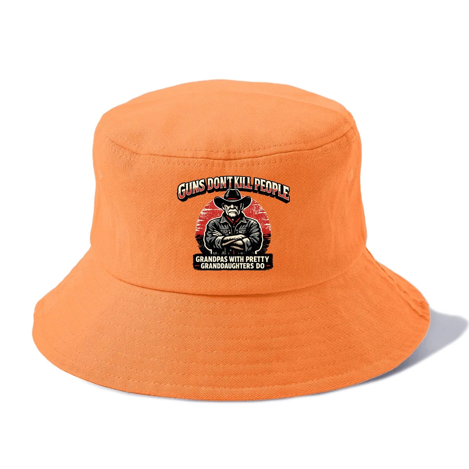 Grandpas Pretty Granddaughters - Cowboy - Bucket Hat - Terracotta Clay(Orange)