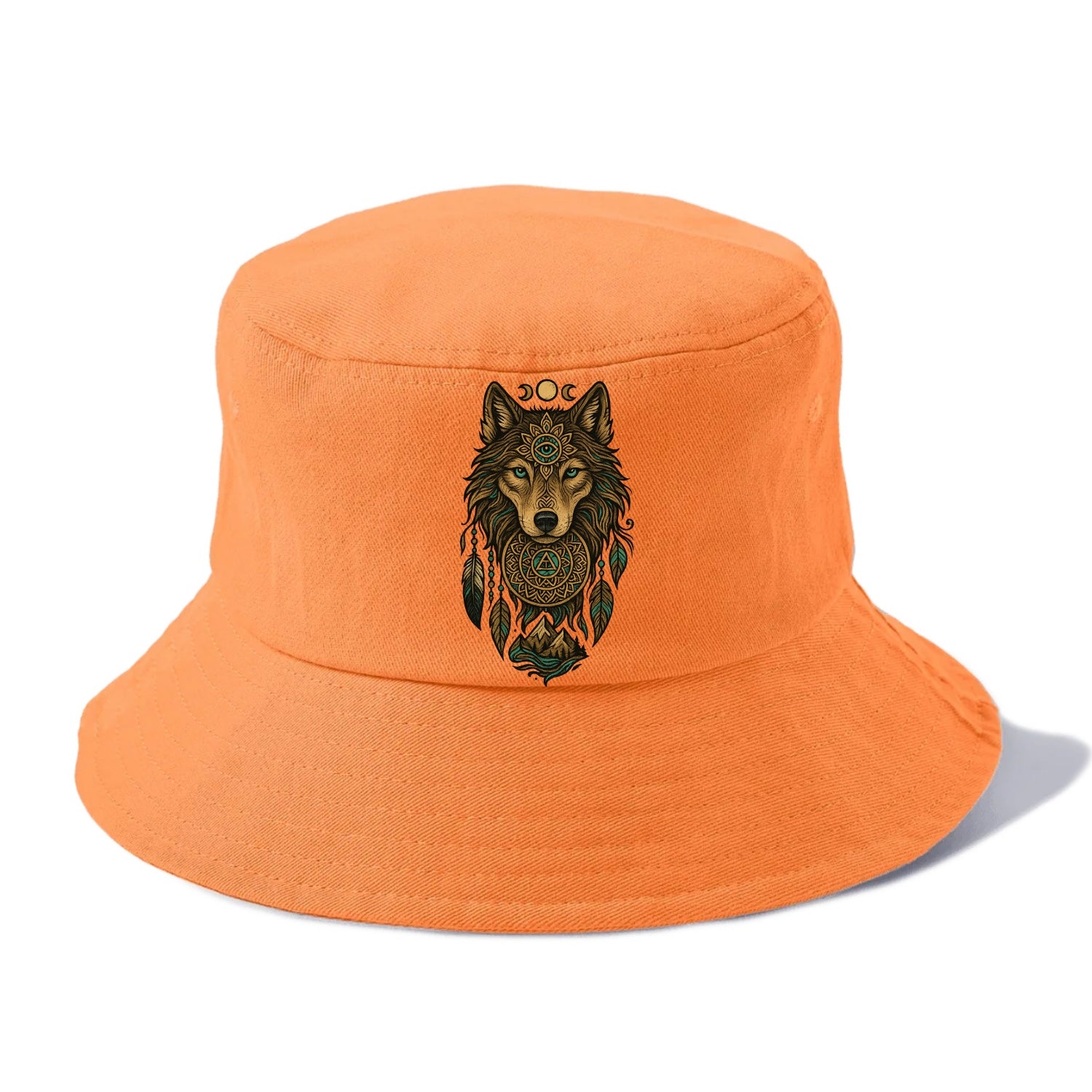 Tattoo Wolf Flash  - Bucket Hat - Terracotta Clay(Orange)