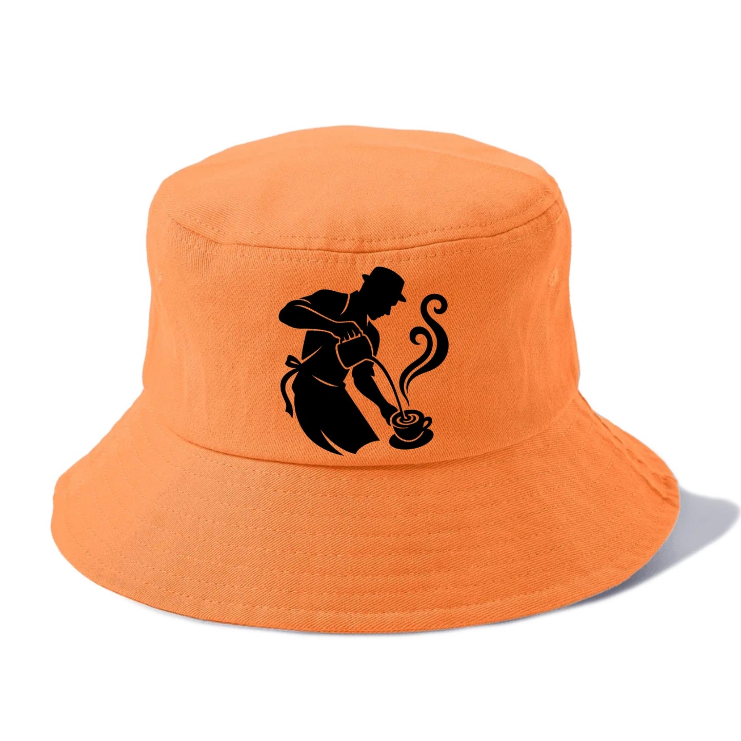 Barista creating latte art - Bucket Hat - Terracotta Clay(Orange)