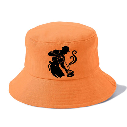 Barista creating latte art - Bucket Hat - Terracotta Clay(Orange)