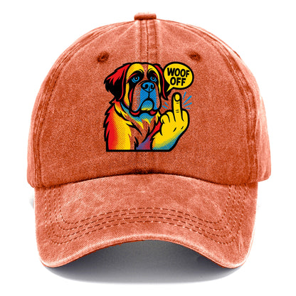 Saint Bernard with gentle giant face and droopy jowls, huge paw raised - Classic Cap - Terracotta Clay(Orange)