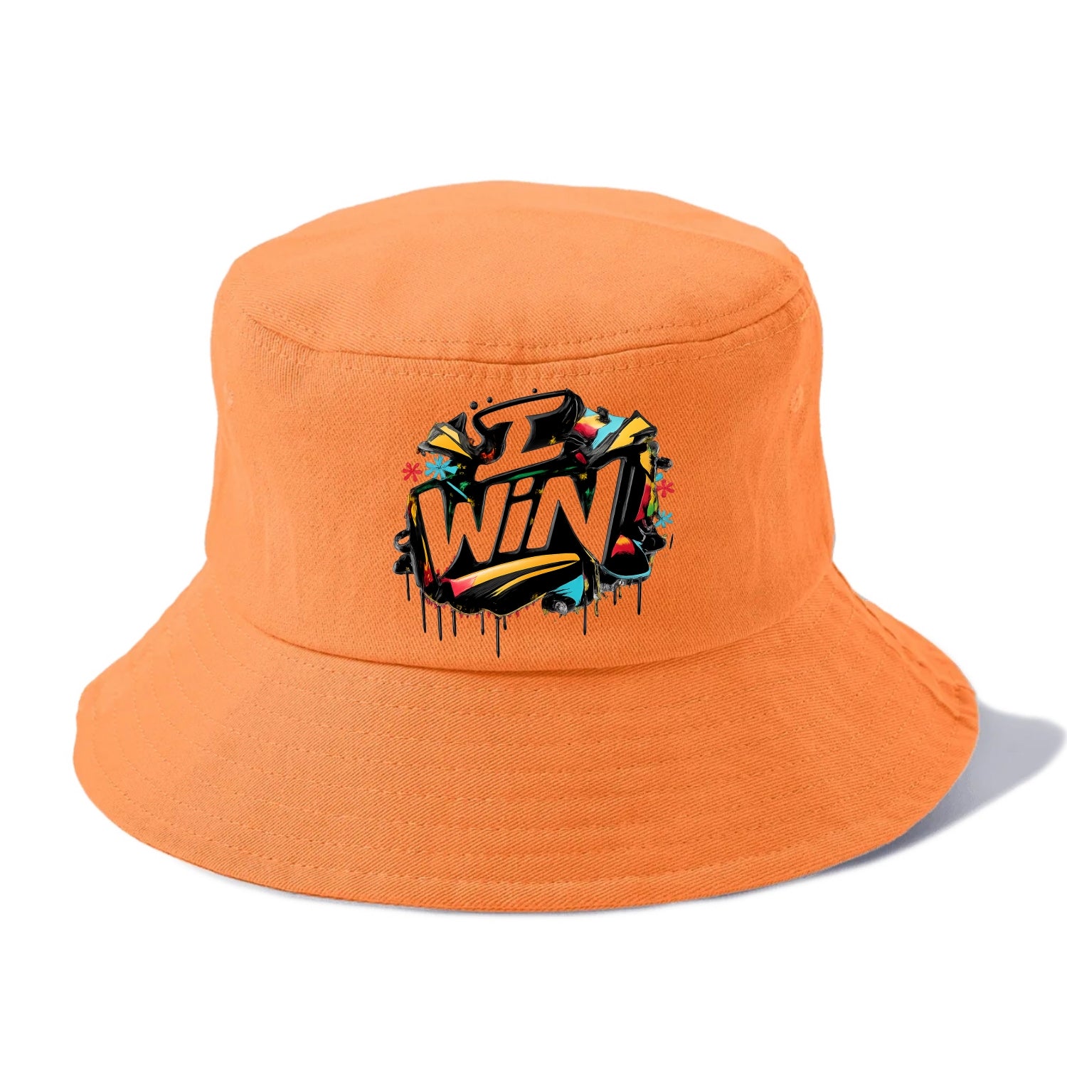 Bold typography design - "I WIN" - victory mindset, winning - Bucket Hat - Terracotta Clay(Orange)