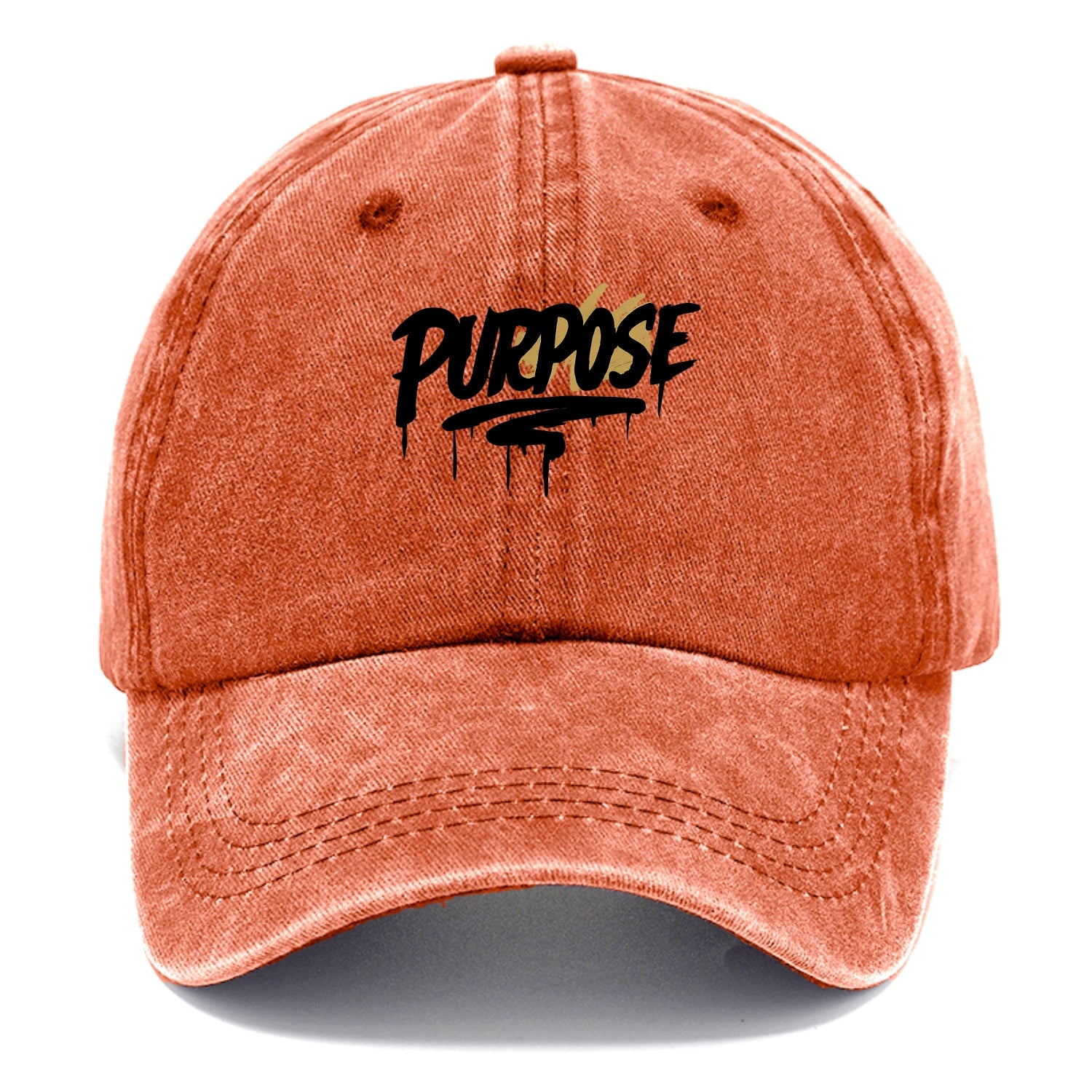 Bold typography design - "PURPOSE" - reason for being - Classic Cap - Terracotta Clay(Orange)