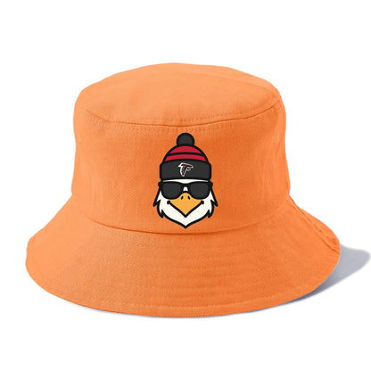 Atlanta Falcon wearing Falcons red and black beanie with pom pom and wayfarer - Bucket Hat - Terracotta Clay(Orange)
