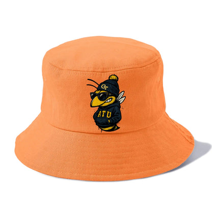 Atlanta Yellow Jacket wearing Georgia Tech beanie with GT patch - Bucket Hat - Terracotta Clay(Orange)