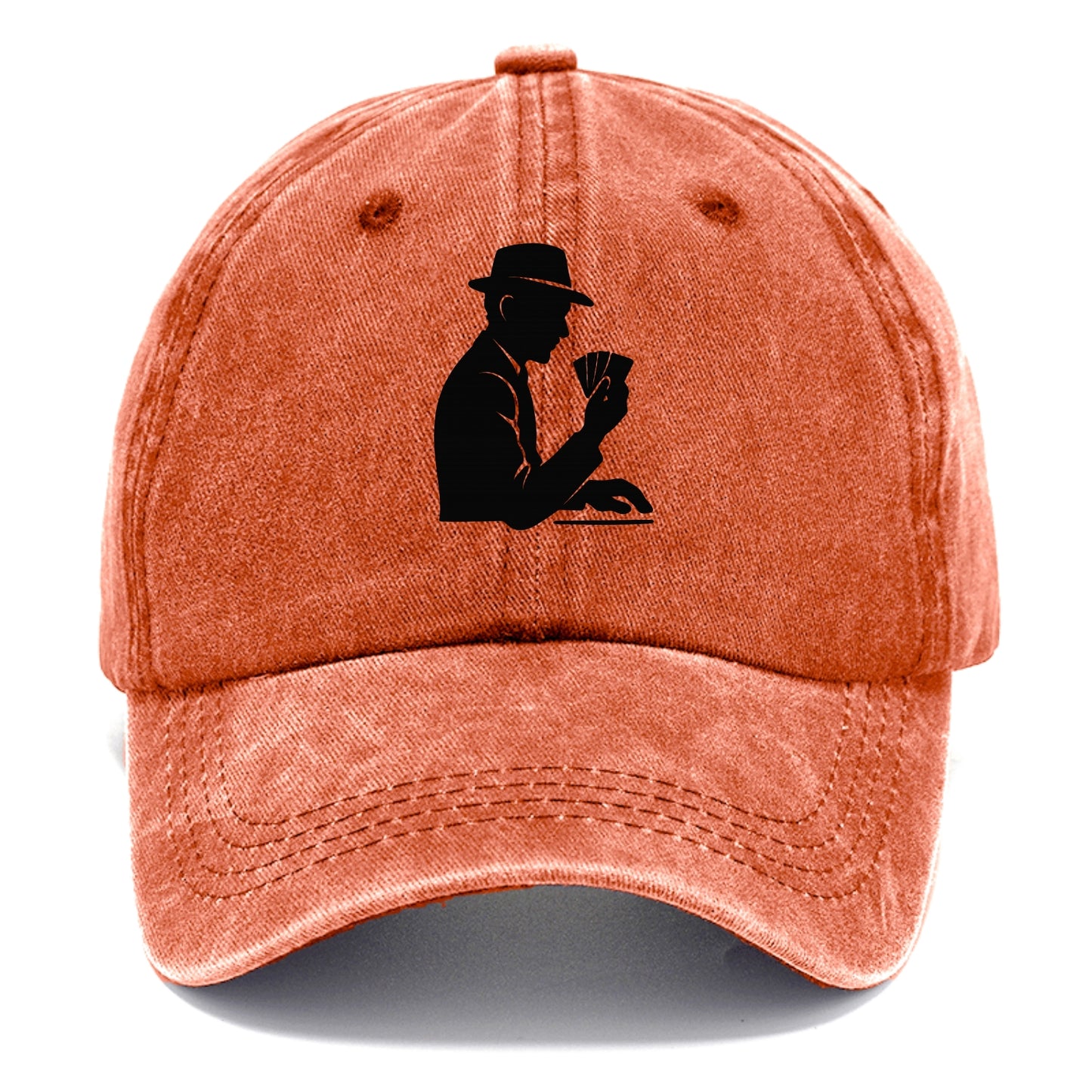 Poker player with cards close - Classic Cap - Terracotta Clay(Orange)