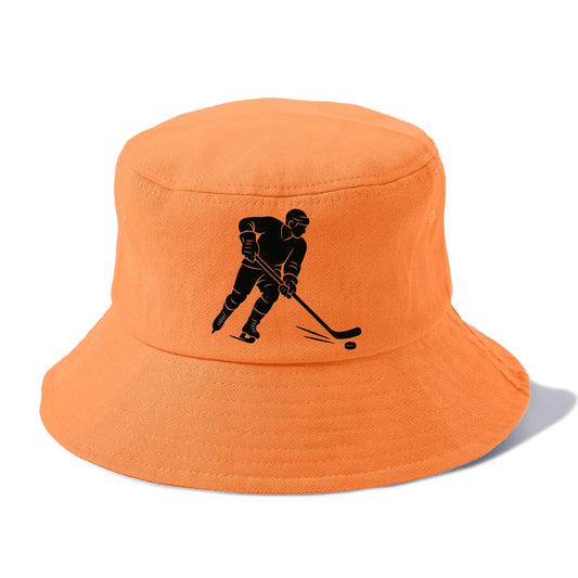 Ice hockey player shooting puck - Bucket Hat - Terracotta Clay(Orange)