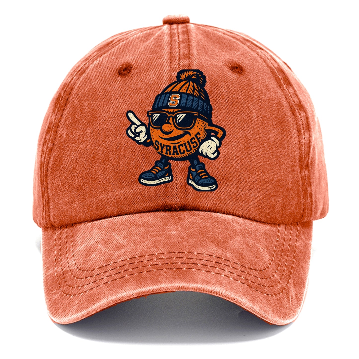 Syracuse Orange wearing Syracuse beanie with S patch - Classic Cap - Terracotta Clay(Orange)