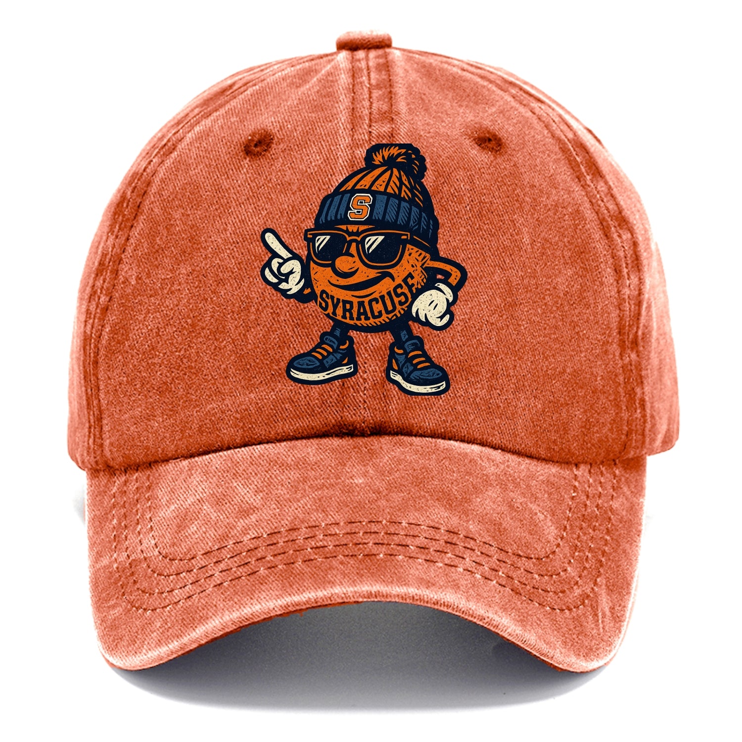 Syracuse Orange wearing Syracuse beanie with S patch - Classic Cap - Terracotta Clay(Orange)