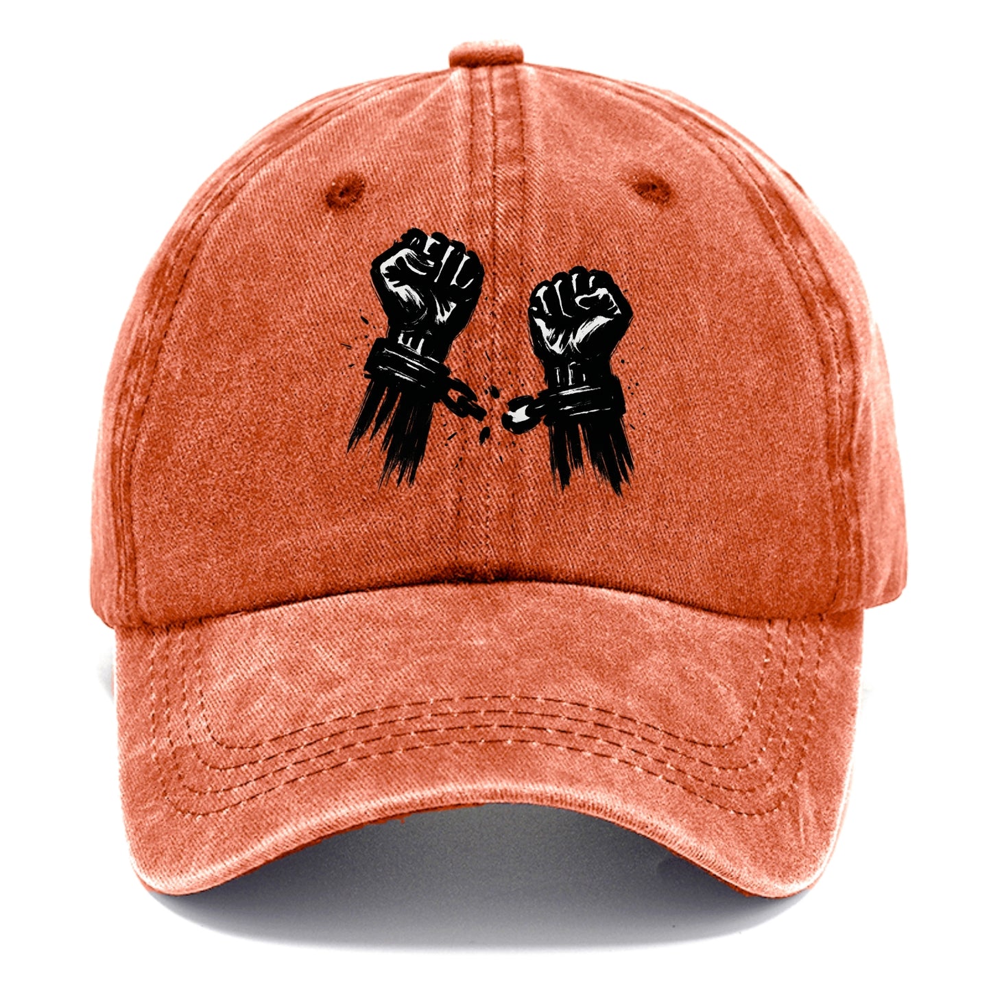 Two raised fists breaking chains - liberation and freedom ink painting - Classic Cap - Terracotta Clay(Orange)