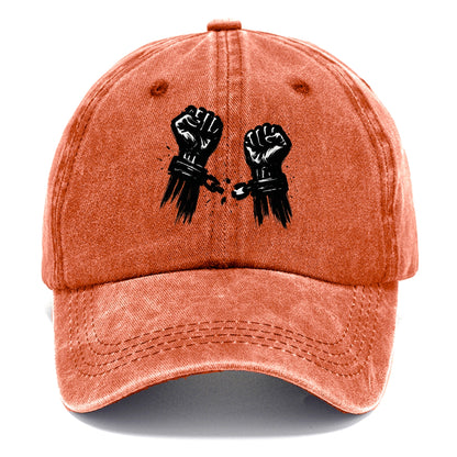 Two raised fists breaking chains - liberation and freedom ink painting - Classic Cap - Terracotta Clay(Orange)