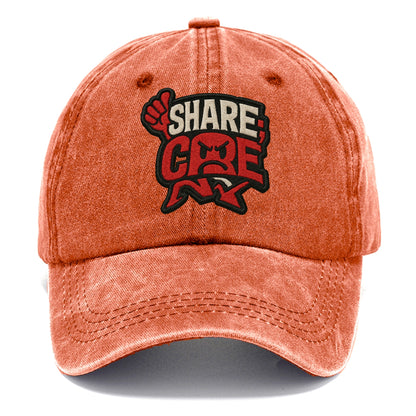 SHARE;CARE TOO MUCH Oversharer Green Hat - Classic Cap - Terracotta Clay(Orange)