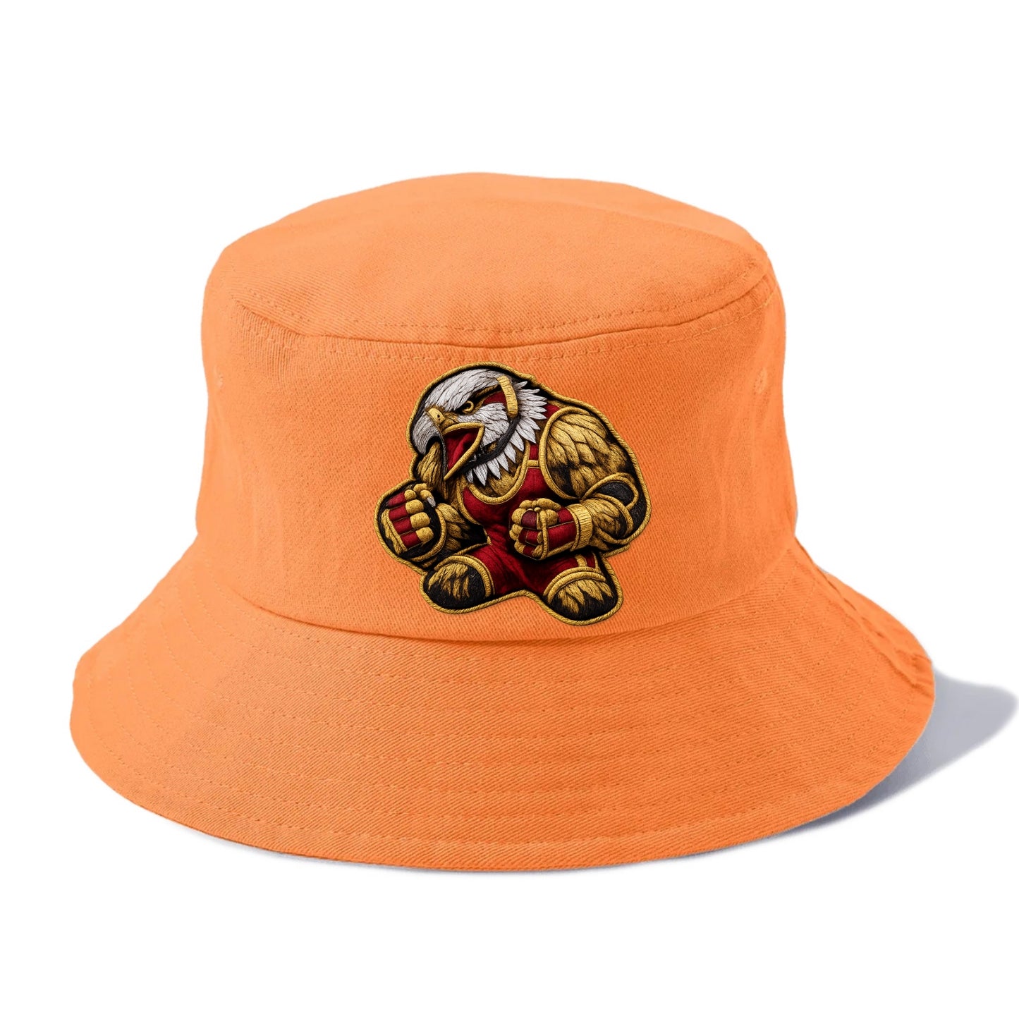 Embroidered patch design - WRESTLING EAGLE - fierce eagle with wrestling singlet in - Bucket Hat - Terracotta Clay(Orange)