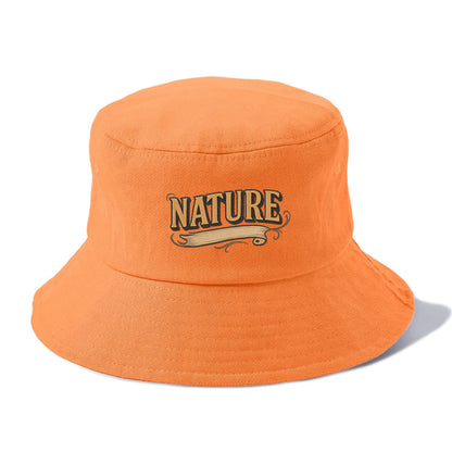 Bold typography design - "NATURE" - natural world, organic - Bucket Hat - Terracotta Clay(Orange)