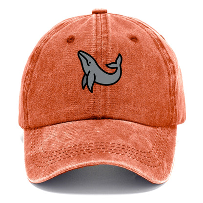 Humpback Whale - Gray breaching pose flat side profile - Classic Cap - Terracotta Clay(Orange)