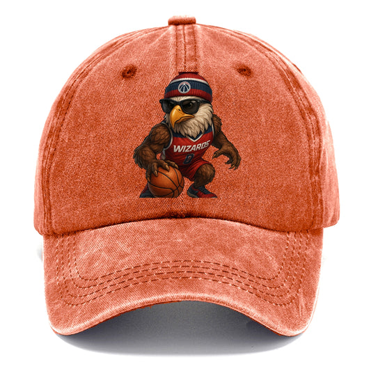 DC Eagle wearing Wizards red white and blue beanie with monument patch and wayfarer - Classic Cap - Terracotta Clay(Orange)