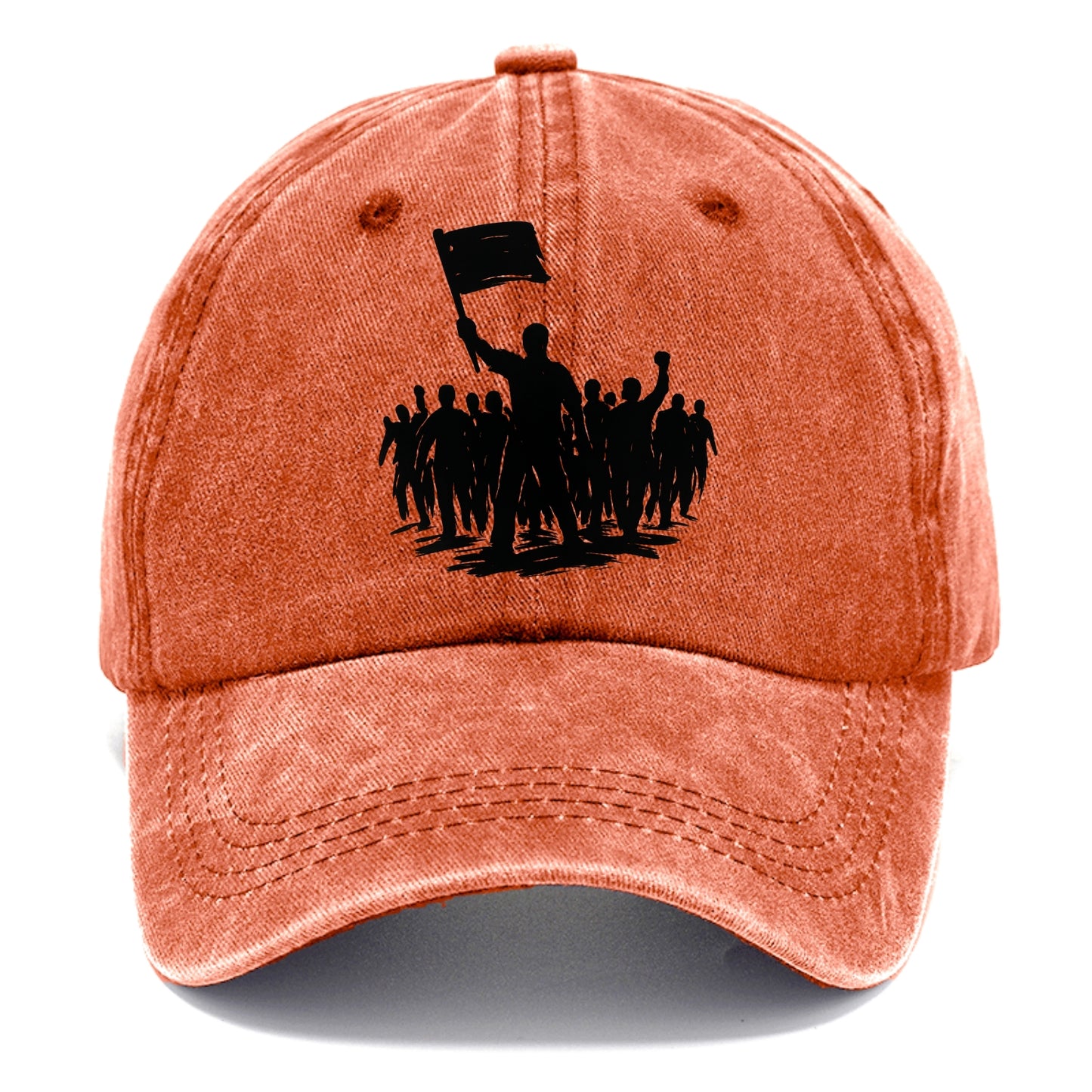 Crowd of protesters marching - solidarity movement ink painting - Classic Cap - Terracotta Clay(Orange)