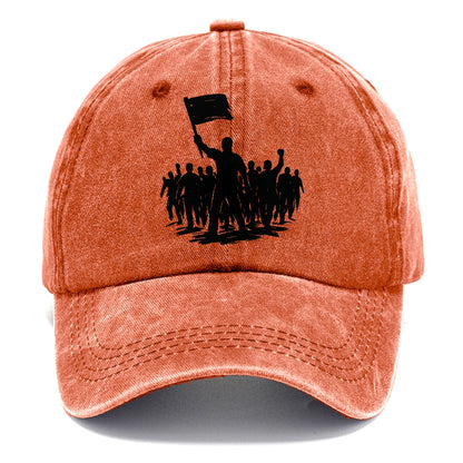 Crowd of protesters marching - solidarity movement ink painting - Classic Cap - Terracotta Clay(Orange)