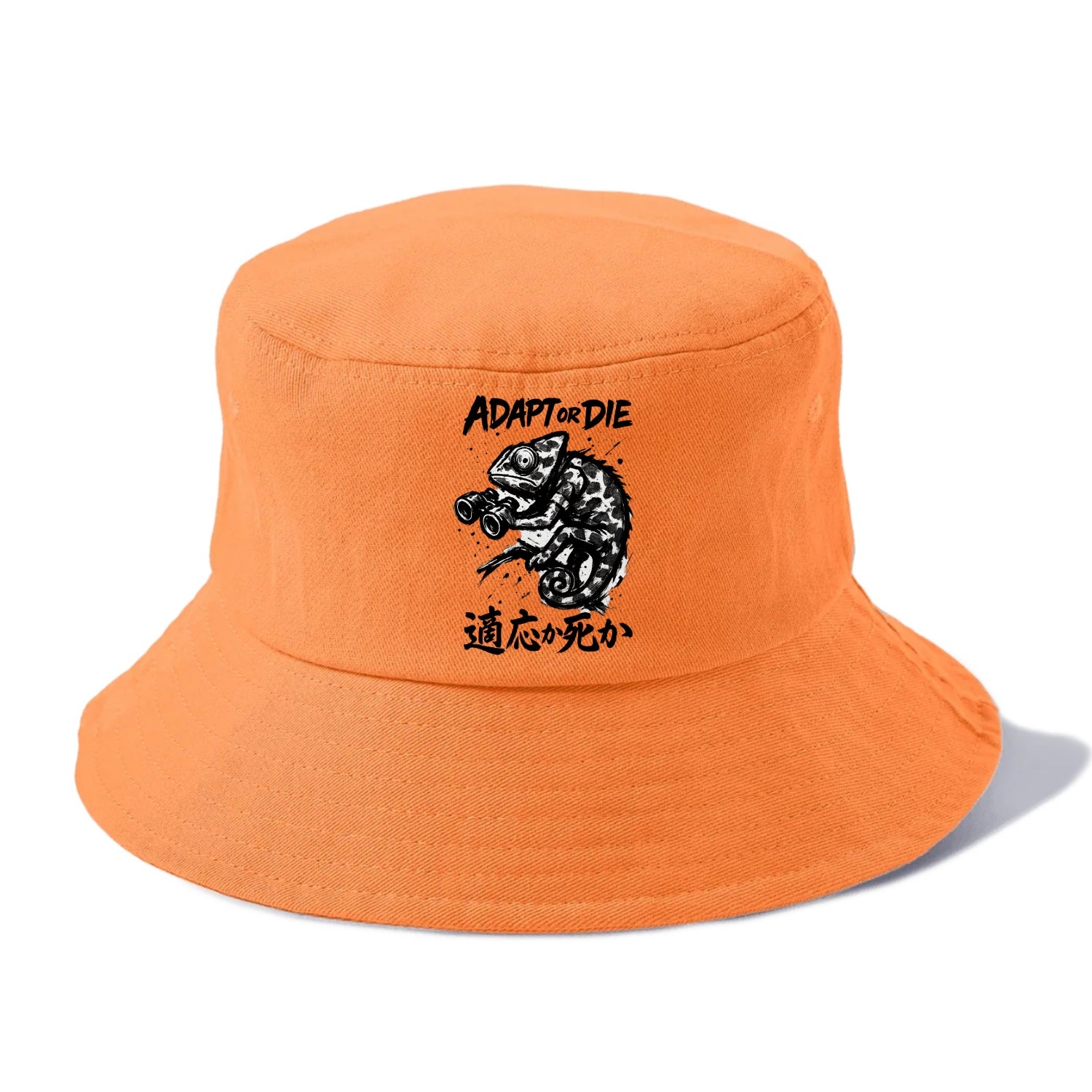 Adapt or Die - Chameleon in military cam Bucket Hat - Terracotta Clay(Orange)