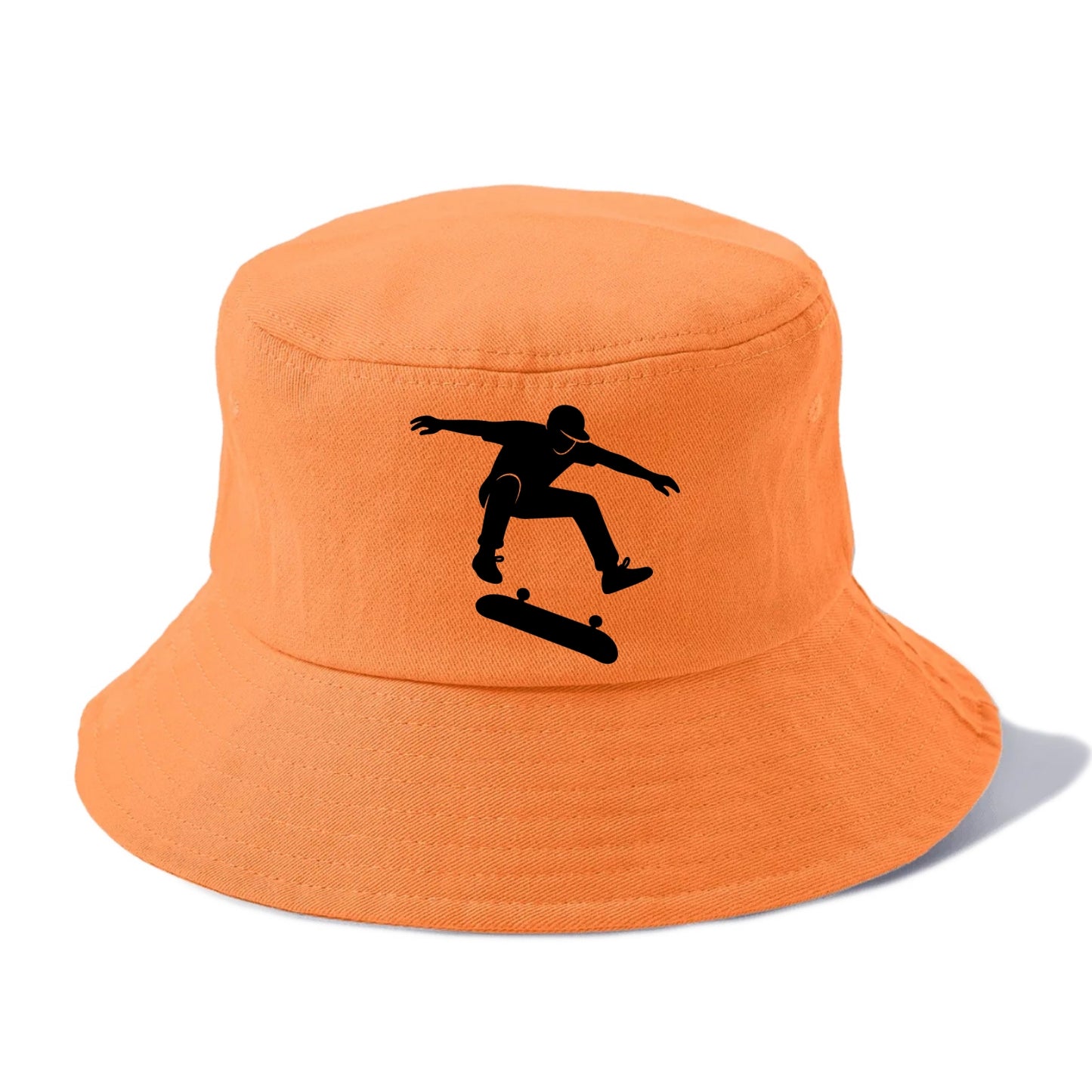 Skateboarder doing kickflip trick - Bucket Hat - Terracotta Clay(Orange)