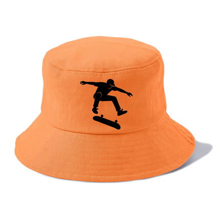 Skateboarder doing kickflip trick - Bucket Hat - Terracotta Clay(Orange)