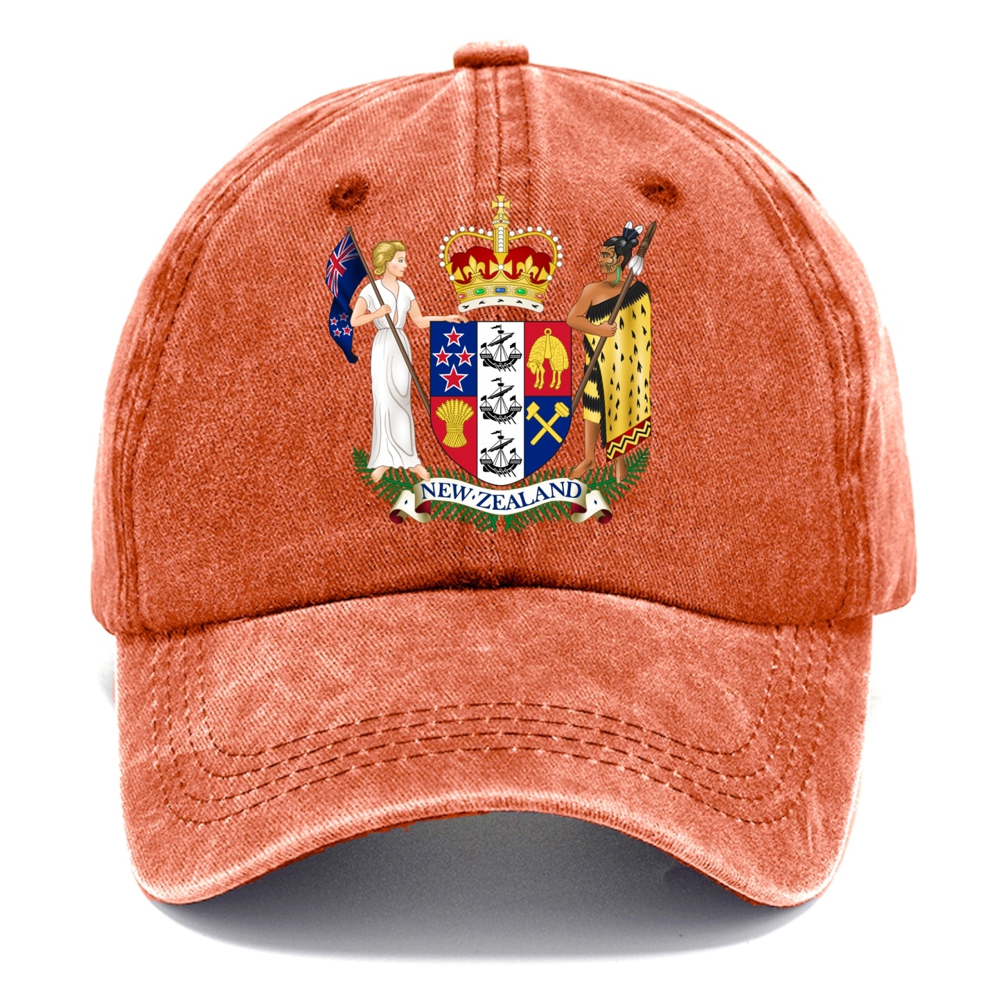 Coat Of Arms Of New Zealand - Classic Cap - Terracotta Clay(Orange)