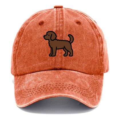 Labradoodle - Chocolate curly flat side profile - Classic Cap - Terracotta Clay(Orange)