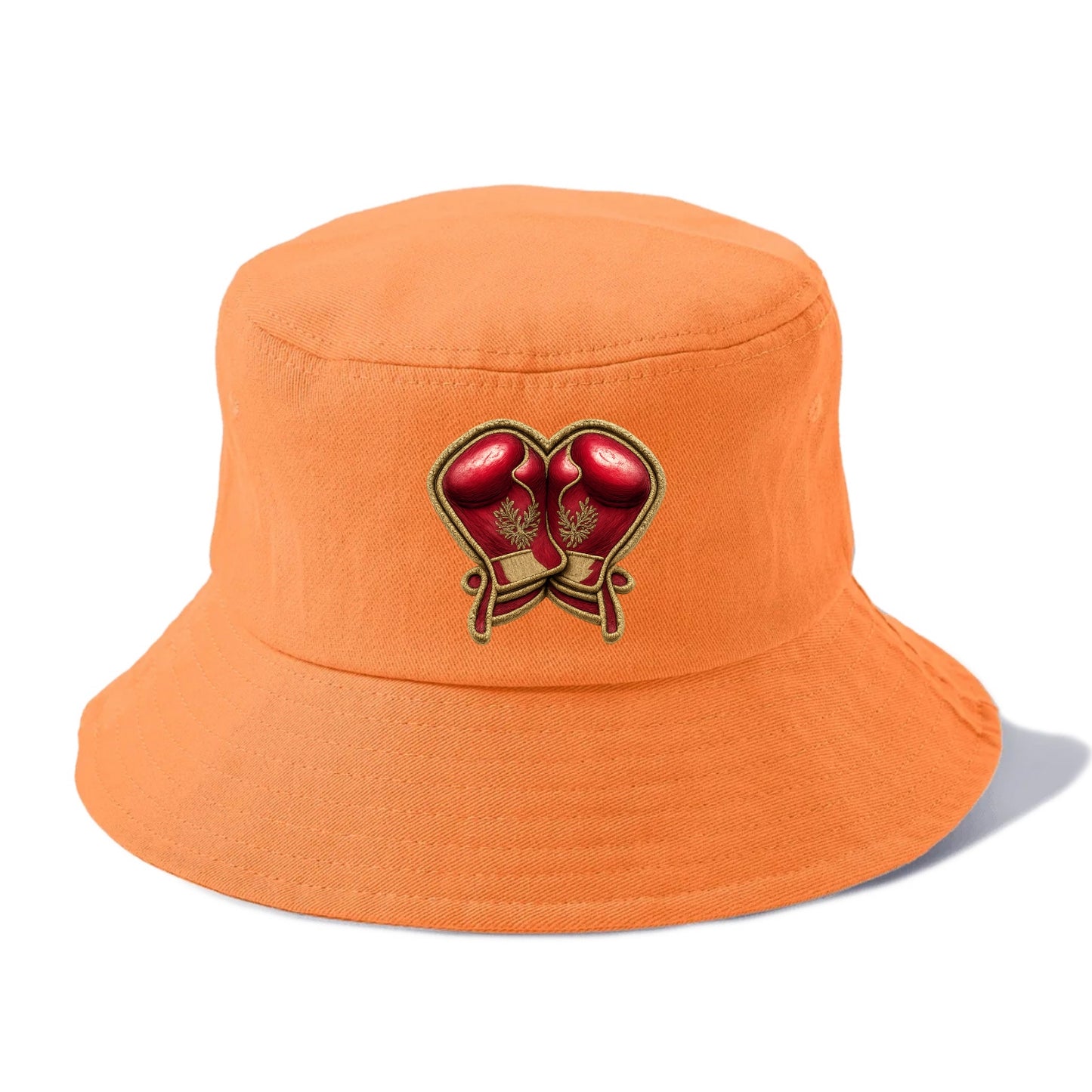 Embroidered patch design - BOXING GLOVES - red boxing gloves crossed in crimson and - Bucket Hat - Terracotta Clay(Orange)