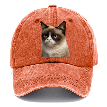 Grumpy Cat Expression  - Classic Cap - Terracotta Clay(Orange)