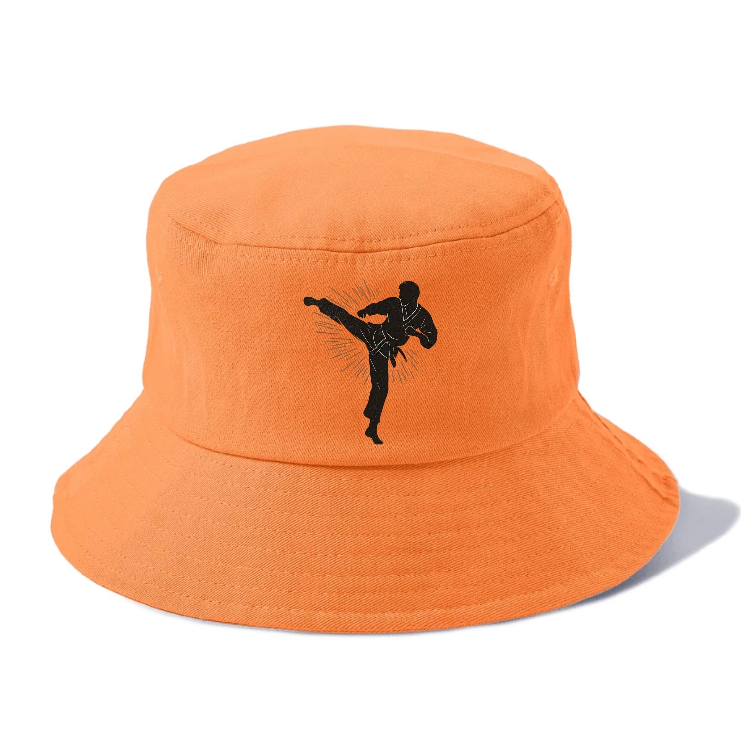 Taekwondo athlete spinning heel kick - Bucket Hat - Terracotta Clay(Orange)