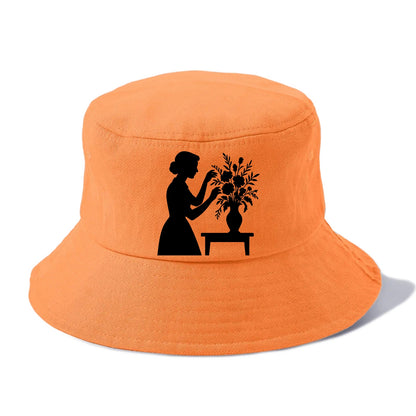 Florist arranging dramatic bouquet - Bucket Hat - Terracotta Clay(Orange)